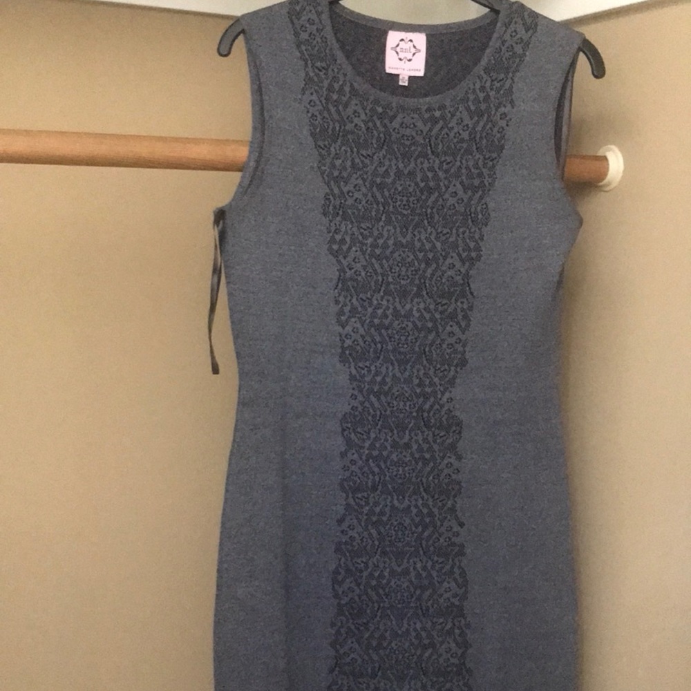 Nanette lepore black lace sleeveless knit dress M